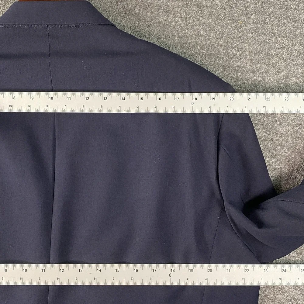 Ralph Lauren Mens Wool Blazer‎ 46R Navy Gold Buttons USA Vintage Preppy Chaps